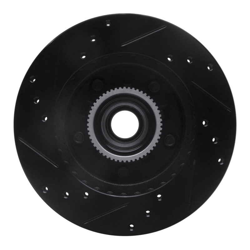 Chevrolet S10 Blazer Brake Rotor (1) - Front Right - R1 Concepts - Drilled & Slotted - Black - `91-`03